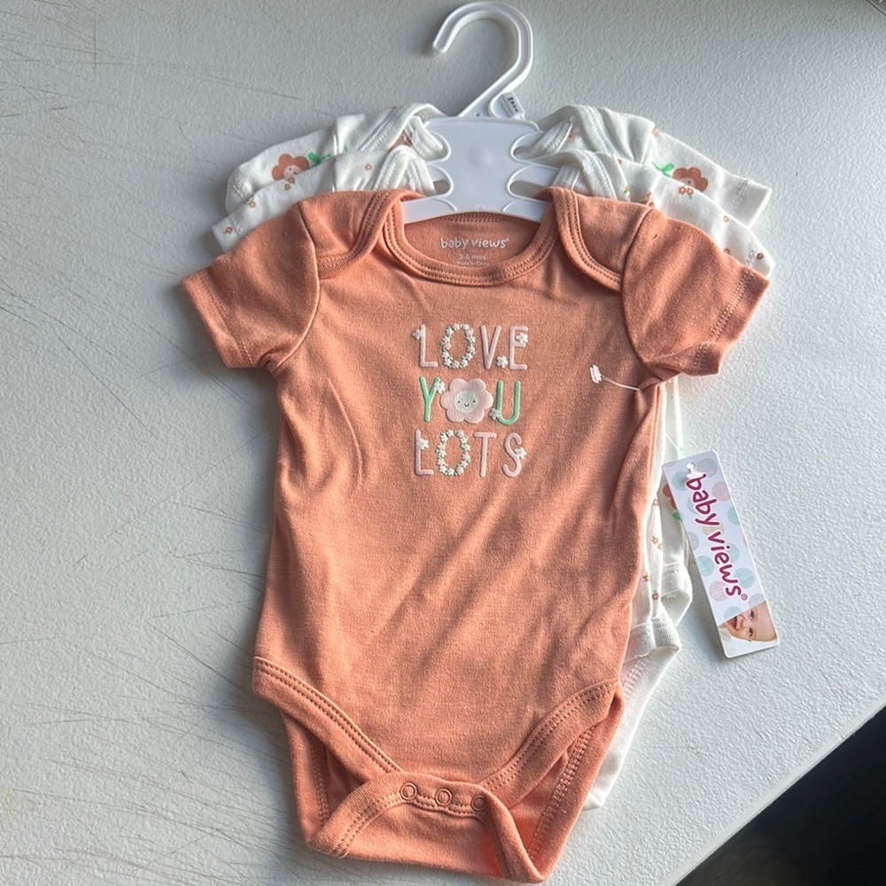 Baby View Orange and White Onesie Set new